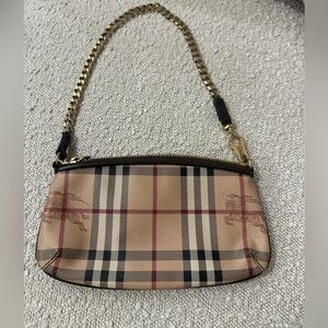 Burberry Beige/Brown Haymarket Check Clara Pochette